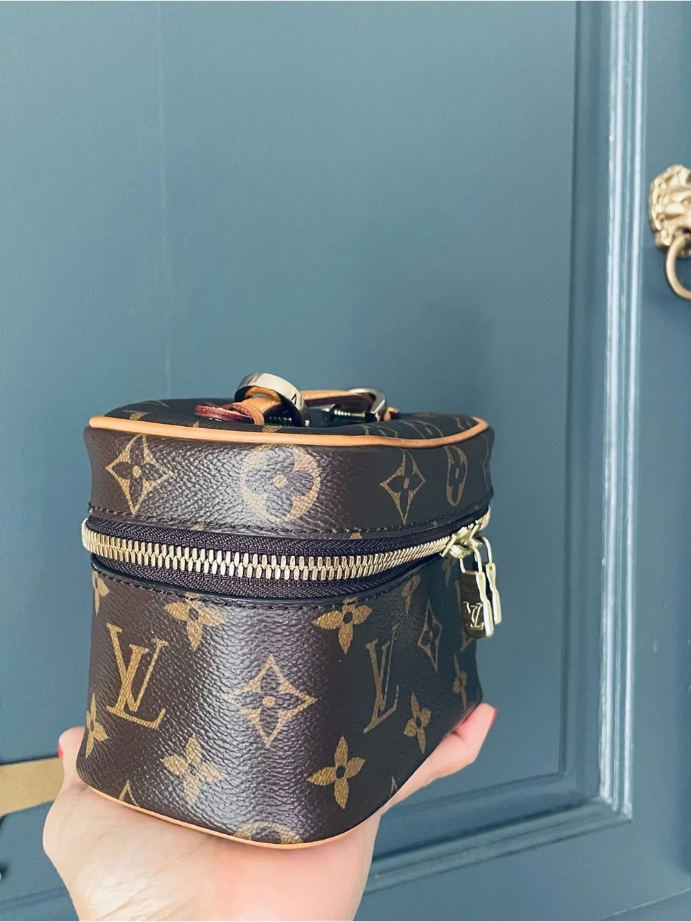 Louis Vuitton Nice Nano Monogram with free non LV crossbody strap.
